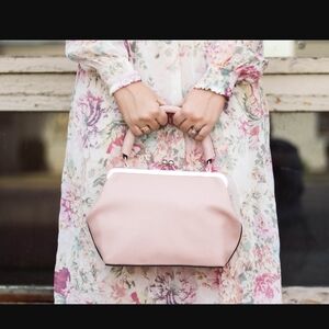 Jemma Jo Jo Blush Pink Kiss Lock Structured Top-Handle Satchel